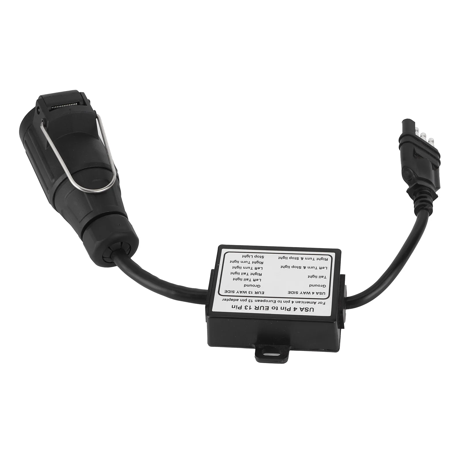 Conector de remolque portátil, convertidor de cableado de circuito de luz de remolque, enchufe plano de 4 pines de EE. UU. A UE de 13 pines