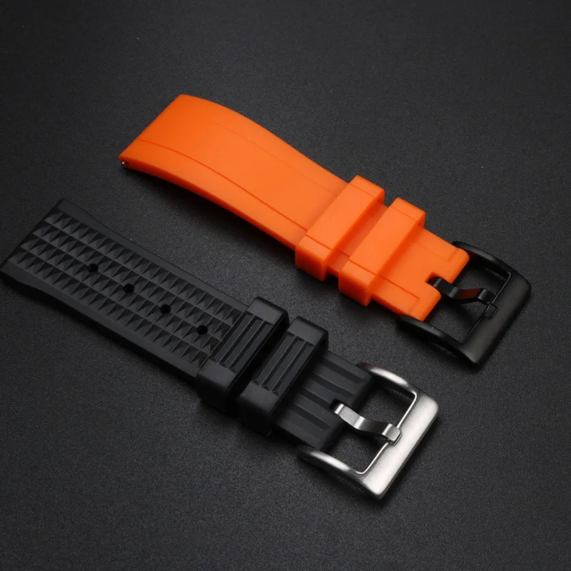 Quick Relase Silicone Rubber Watch Strap for Tissot mido citizen Tudor wristband orange black strap Bracelet 20MM 22MM Men\'s