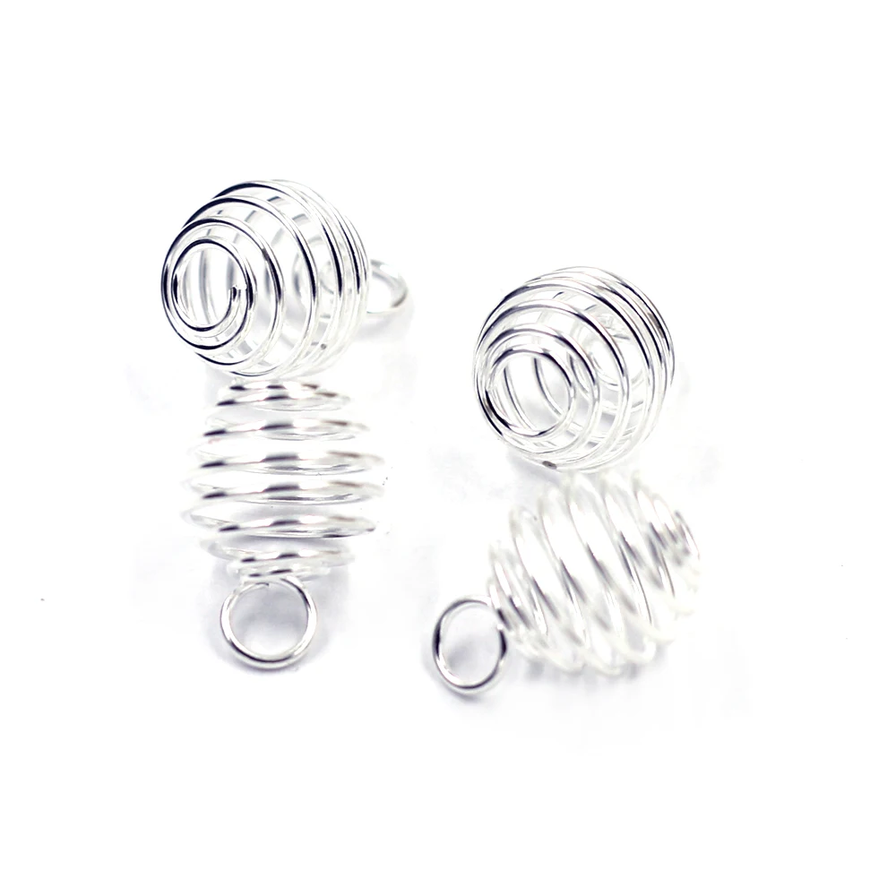 Anhänger Laterne Frühling Spirale Perlenkäfige Legierung Silber Gold Bronze Gunmetal Farbe Schmuck DIY Finding Charms 9x12mm – Detail 7