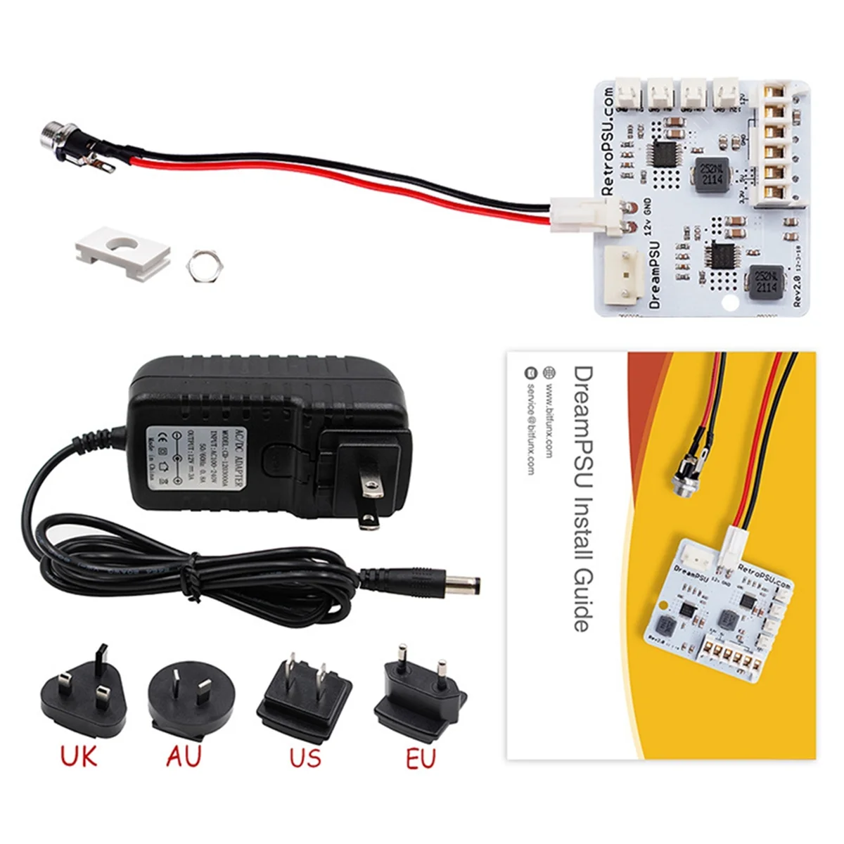 Плата питания HOT Rev2.0 Dream PSU 12 В для игровой консоли SEGA DreamCast, запасные части для Dream PSU (вилка США, ЕС, Великобритании, Австралии) A