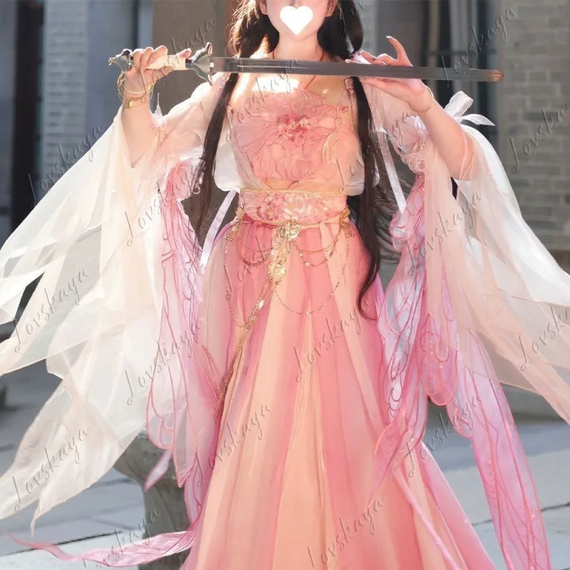 

Improved Xianxia Hanfu Chinese Style Flowy High-Waisted Skirt Han Dynasty Ru Skirt