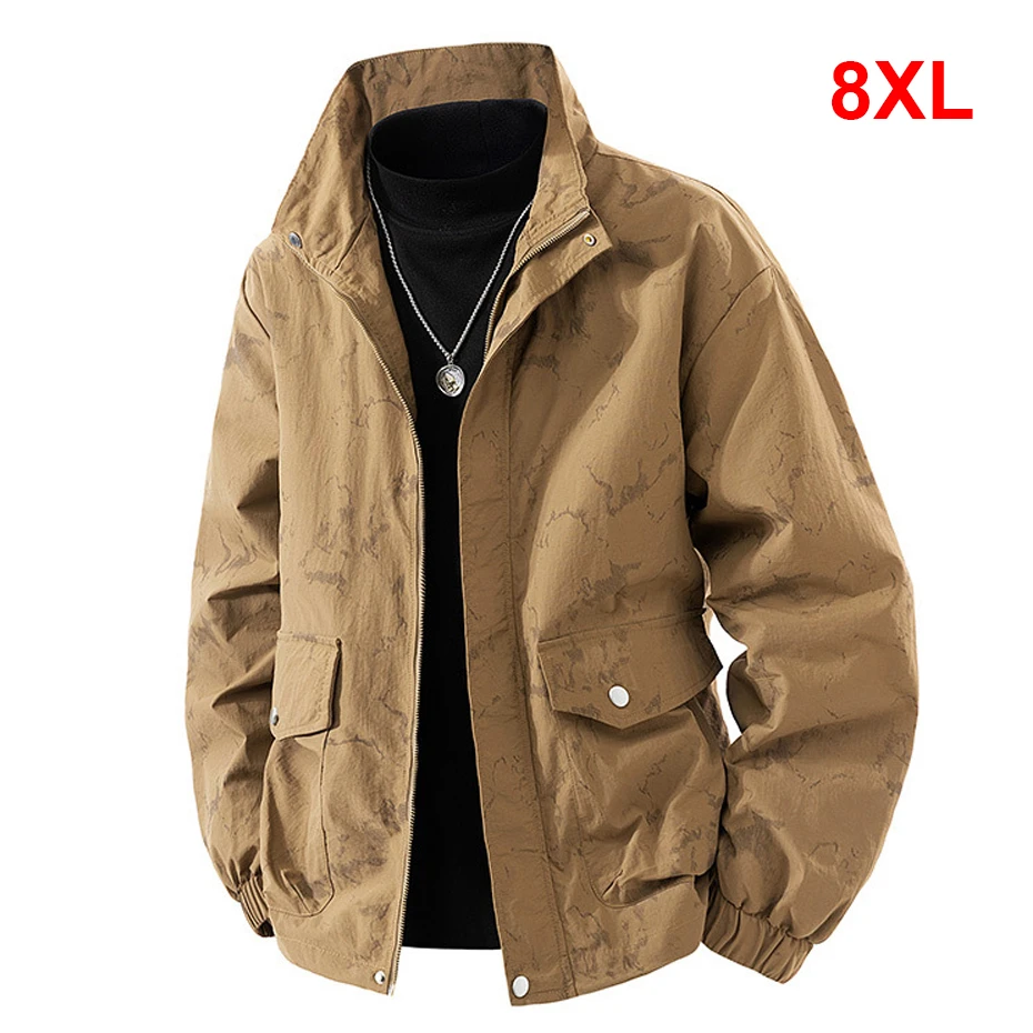 

8XL Plsu Size Cargo Jacket Men Spring Autumn Jackets Fashion Casual Coat Male Big Size 8XL Outerwear Outdoor