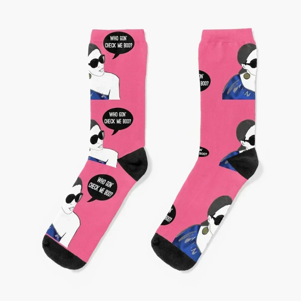 

Who gon' check me boo Socks professional running sports and leisure winter gifts christmas gifts Man Socks Women's