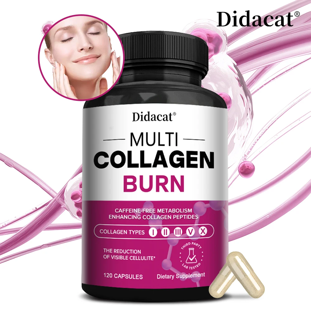 Multi-Collagen Burn - Helps Boost Metabolism, Burn Fat, Support Healthy Hair, Nails, Skin, Teeth and Gums - Collagen Peptides