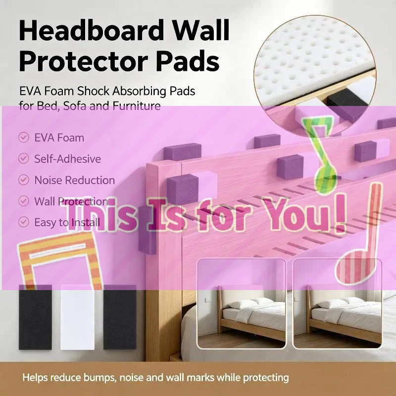 5Pcs Self Adhesive Furniture Pads EVA Sponge Anti-Vibration Pad Wall Floor Protector Mute Bumper Pads Furniture Buffer Accessory
