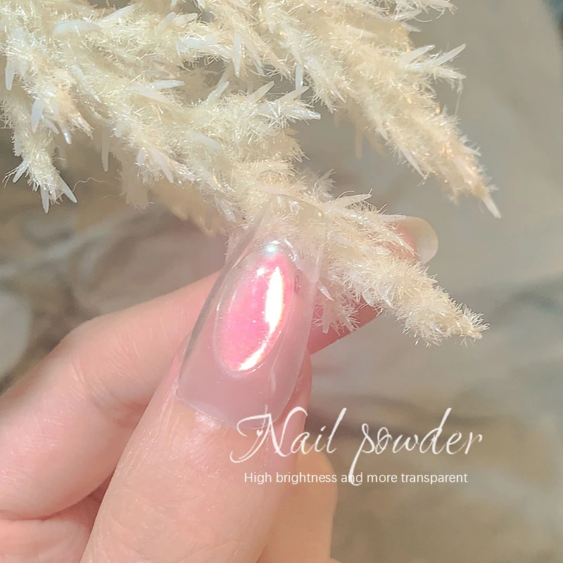 Netto Rood Ijs Spierpoeder Kristallen Vuur Opaal Vlokken Nagel Pailletten Paars Glitter Chroom Stof Voor Nagels Manicures