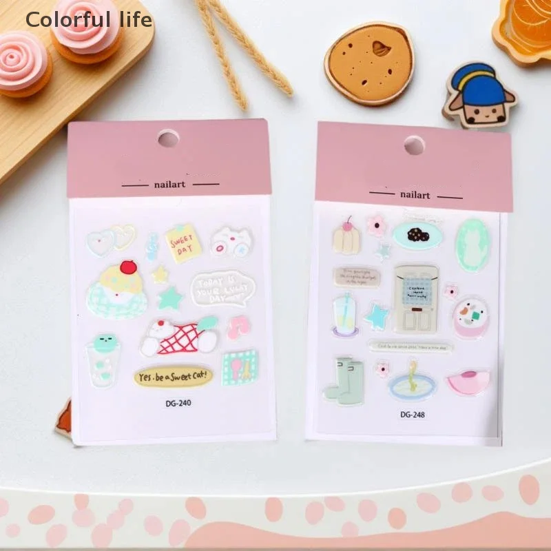 

Cute Cartoon 3D Cat Dogs Crystal Epoxy Resin Stickers Kawaii DIY Journal Sticker For Mobile Phone Laptop Decor