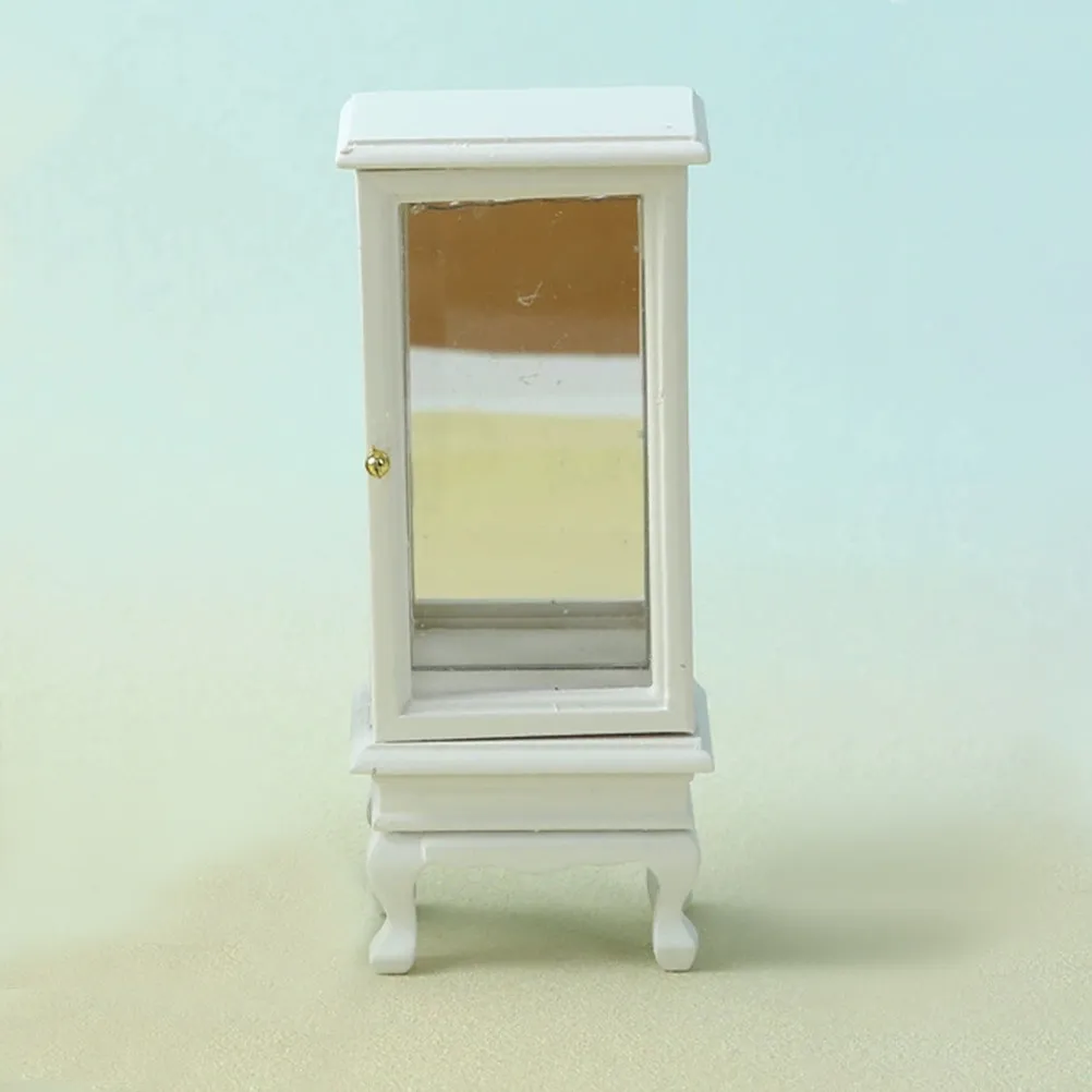 

Miniature Pure White Cabinet Dollhouse Furniture Compact Display Storage Shelf for Living Room Bedroom Study Mini Furniture