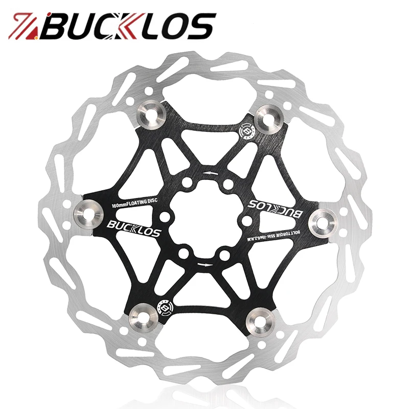 BUCKLOS vélo frein à disque Rotor flottant 160mm 180mm 203mm vélo disque de frein hydraulique 6 boulons Dissipation thermique disque de frein Rotor