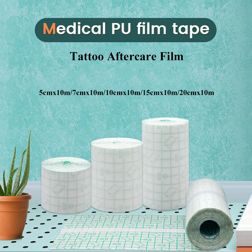 1Roll Waterdicht Medische Pu Film Tattoo Nazorg Film Reparatie Sticker Buis Gips Wondverband Fixatie Transparante Tape