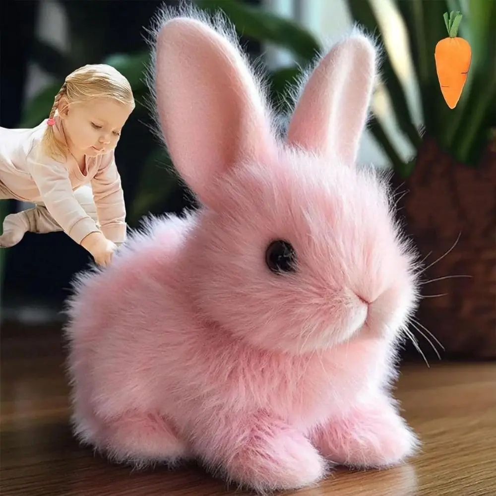 

Wiggle Ears My Реалистичная игрушка-кролик, мягкая игрушка, имитация животного, электрическая игрушка, кролик, интерактивная с морковью, прогулкой, кроликом