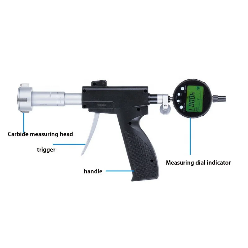 Gun Type Three-Point Inner Diameter Micrometer 6-100mm High-Precision Industrial Grade Carbide Micrometer