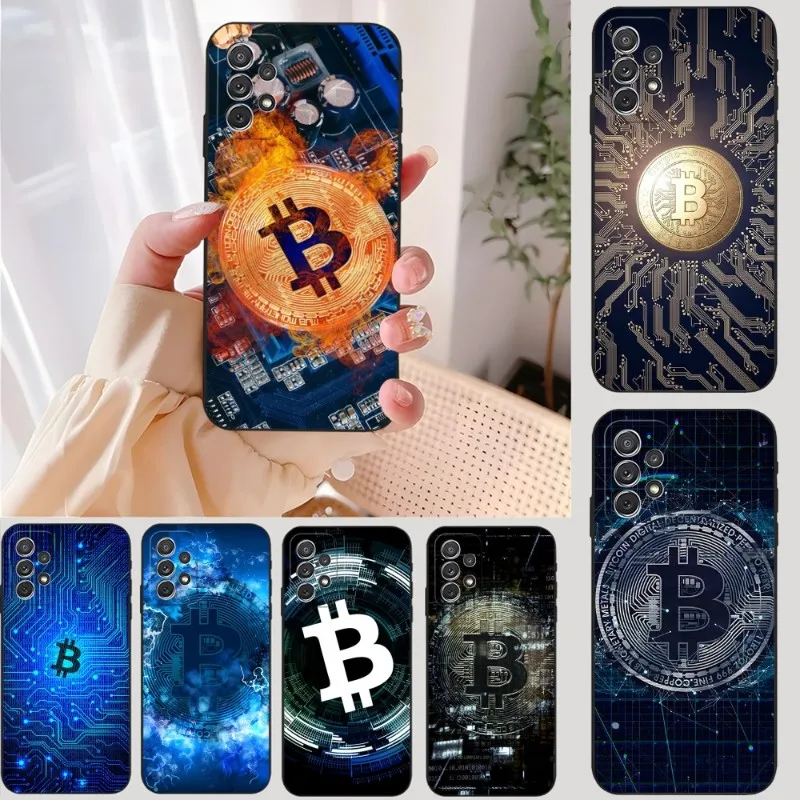 Crypto Currency Bitcoin BTC Creativity Letter Phone Case For Samsung S23 S22 S30 S21 S20 S9 S10 S8 Pro Plus Edge Ultra Fe Lite