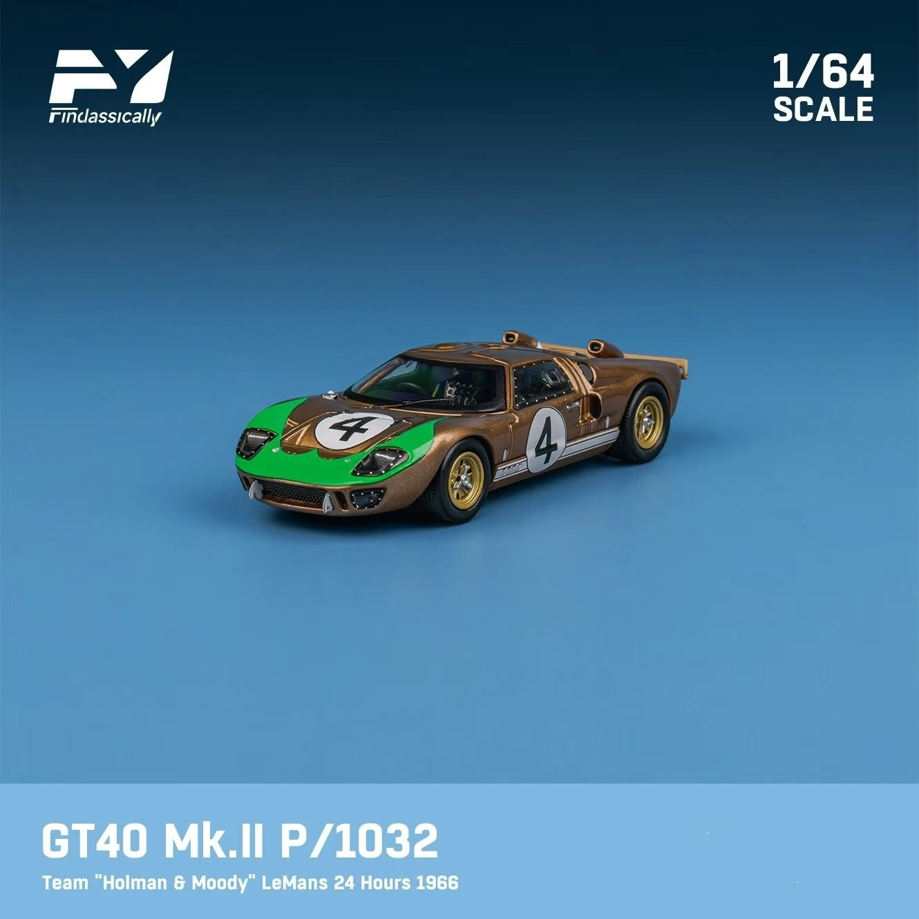 Findclassically FY 1:64 GT40Mk.IP1069 modèle de voiture moulé sous pression trois couleurs en 2025