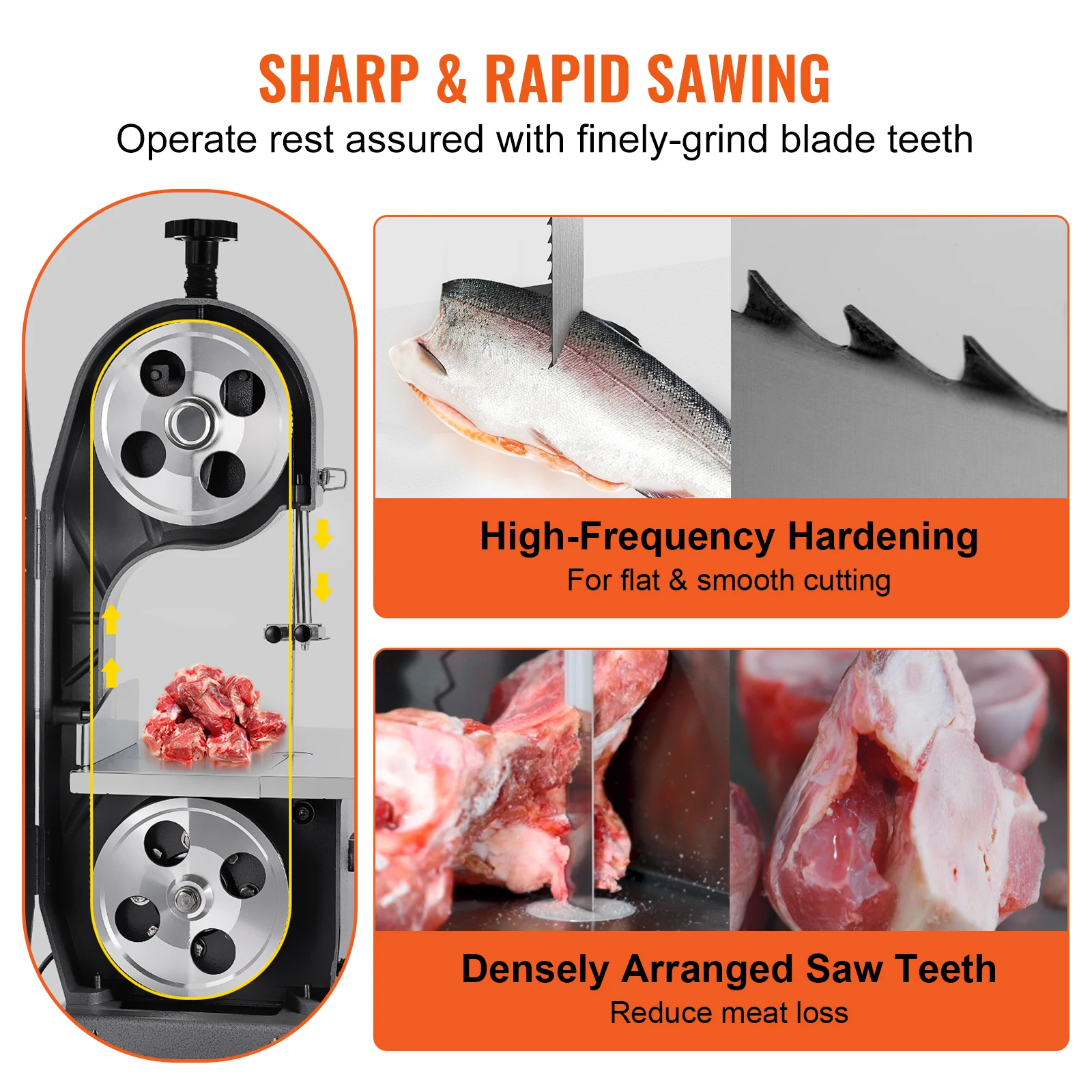 ใบเลื่อยวง vevor 65x0.63x0.02นิ้ว5ชิ้น/แพ็คใบเลื่อยวงเดือนสำหรับเปลี่ยนเหล็กคาร์บอนเครื่องเลื่อยเชิงพาณิชย์