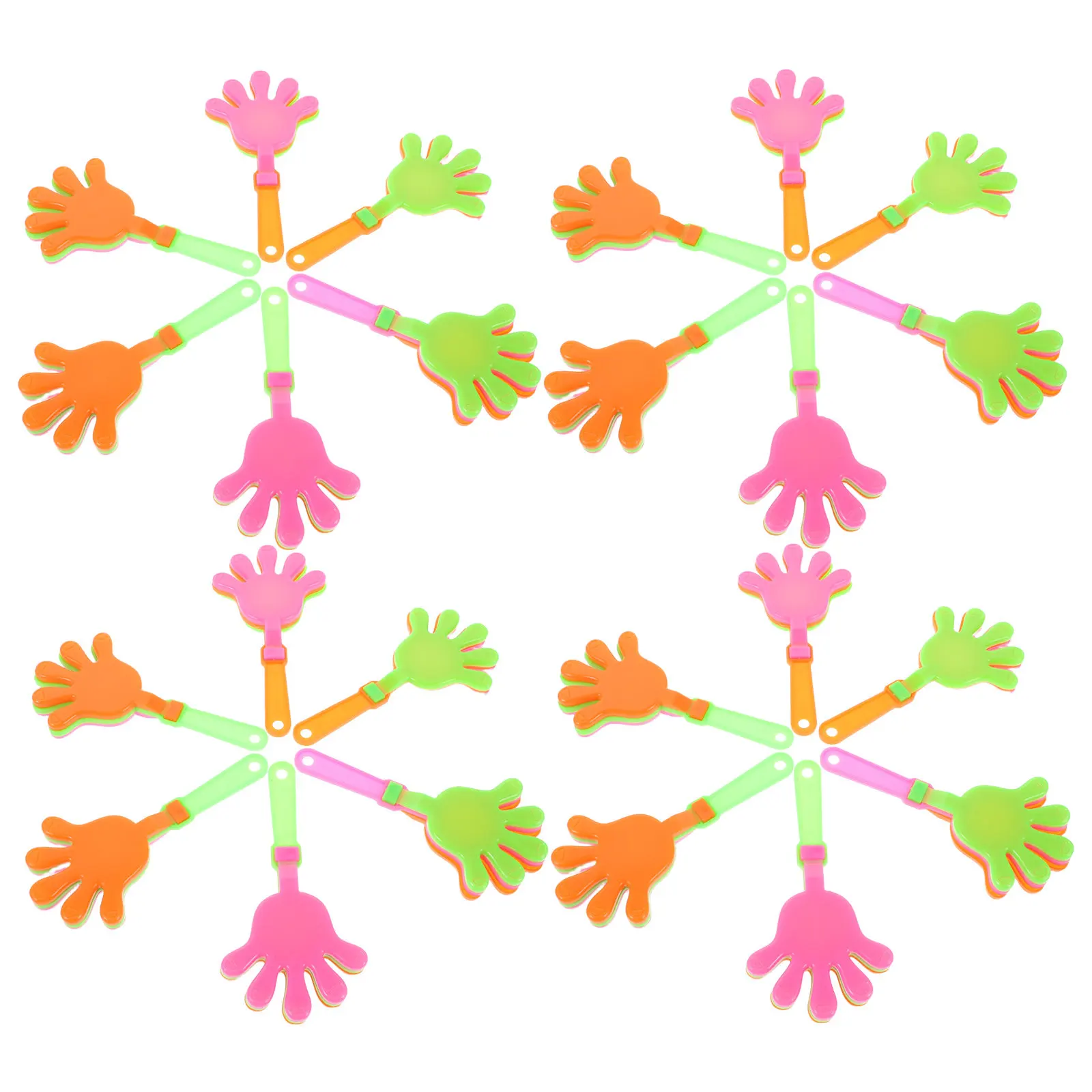 100Pcs Hand Clappers Plastic Sports Noisemakers Cheer Props Party Favors Concert Spirit Boosters Vibrant Color