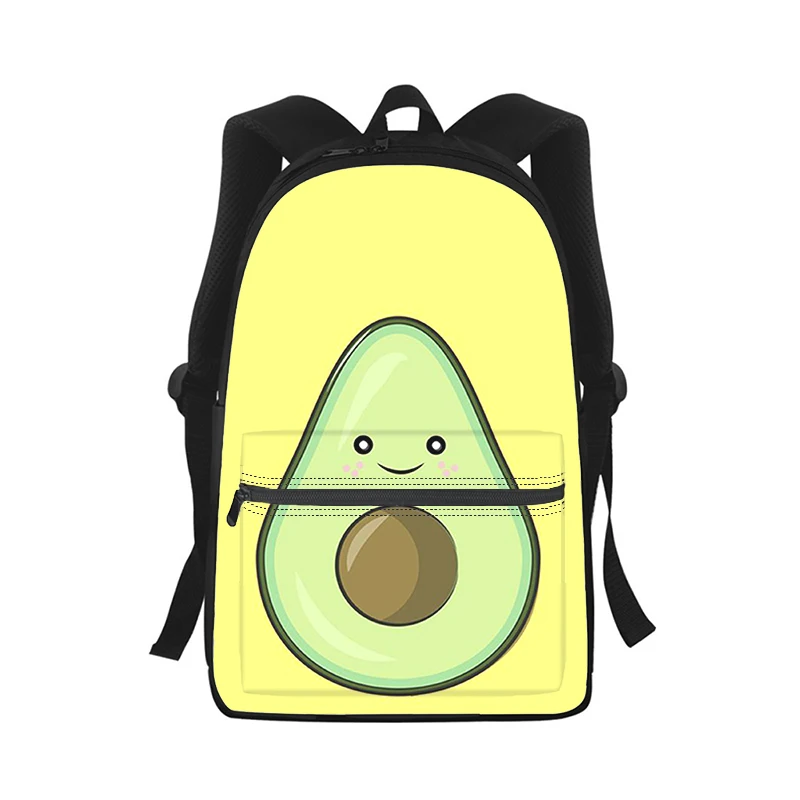 Mochila con estampado 3D de aguacate para hombre y mujer, bolso escolar para estudiantes, mochila para ordenador portátil, bolso de hombro de viaje para niños