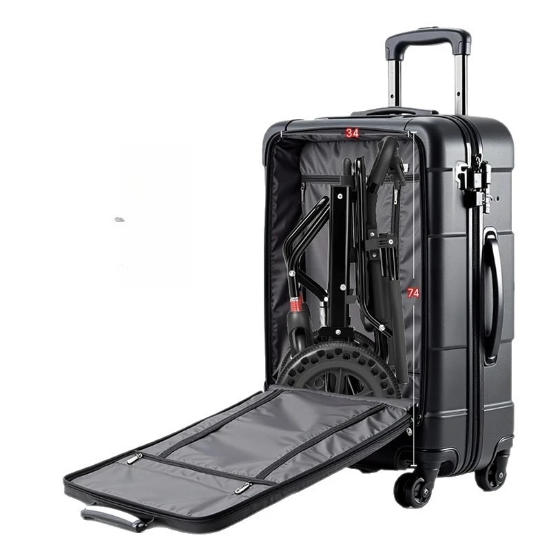 

Wheelchair for the elderly Lightweight folding, small travel ultra-light portable trolley