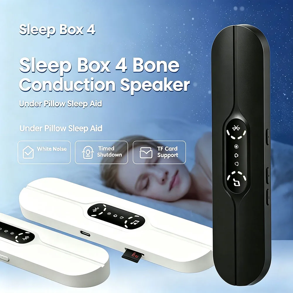 Altoparlante sotto il cuscino, lettore audio Bluetooth mini a conduzione ossea per dormire, macchina rumore bianco stereo, supporto scheda TF, senza a