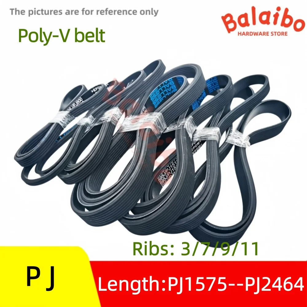 High Torque Rubber Poly-V Belt PJ 620J-PJ1575---to 970J-PJ2464 Ribs: 3/7/9/11