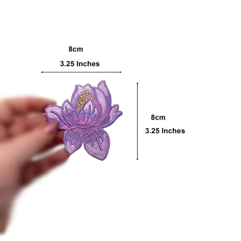 Beautiful Colorful Orchid Patch Ironing Embroidery Badge Sewing Design Purple Embroidery Patch on Jeans Shirt