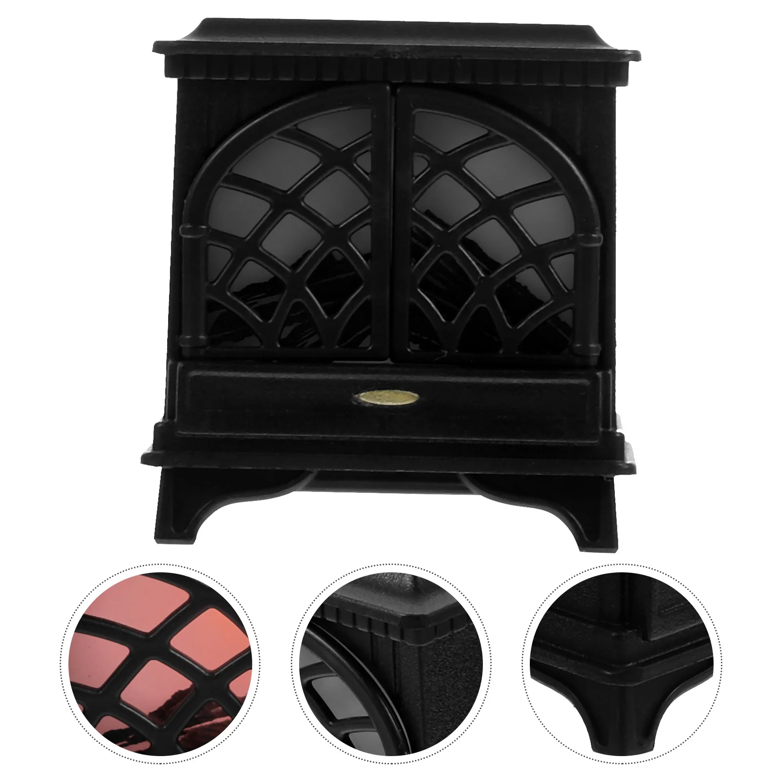 

Miniature Furniture Model Dollhouse Fireplace Stove Warmer Simulated Firewood Christmas Decoration (Black)