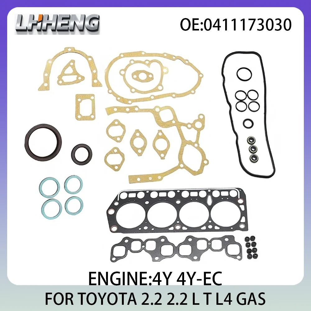 

Engine Full Overhaul Gasket Kit Rebuild Set For TOYOTA DTNA 200 HIACE 2.2L 2.2 L T L4 GAS 83-07 0411173030 0411173031 4Y 4Y-EC