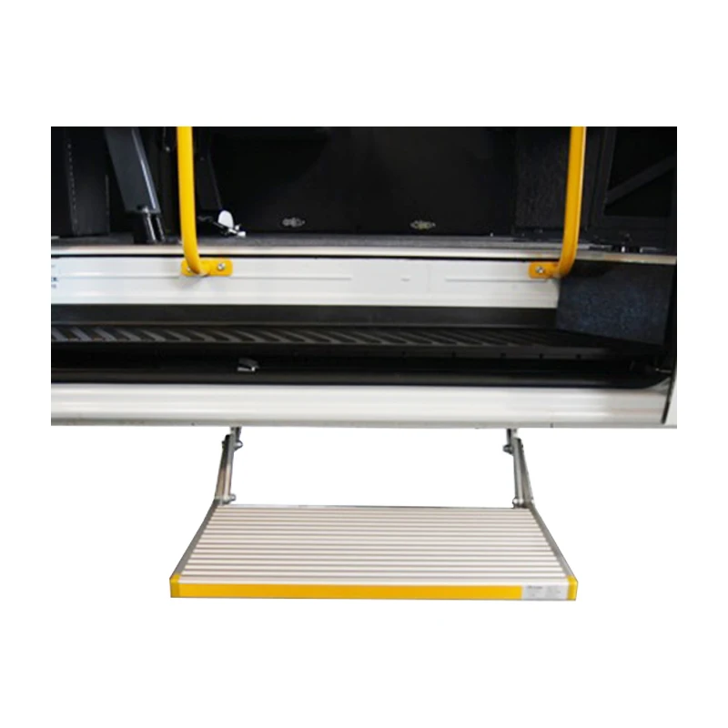 RV Motorhome Caravan Van Manual Folding Step Aluminum Alloy Trailer Truck Camper Side Fold Step Load 200kg With LED Lights