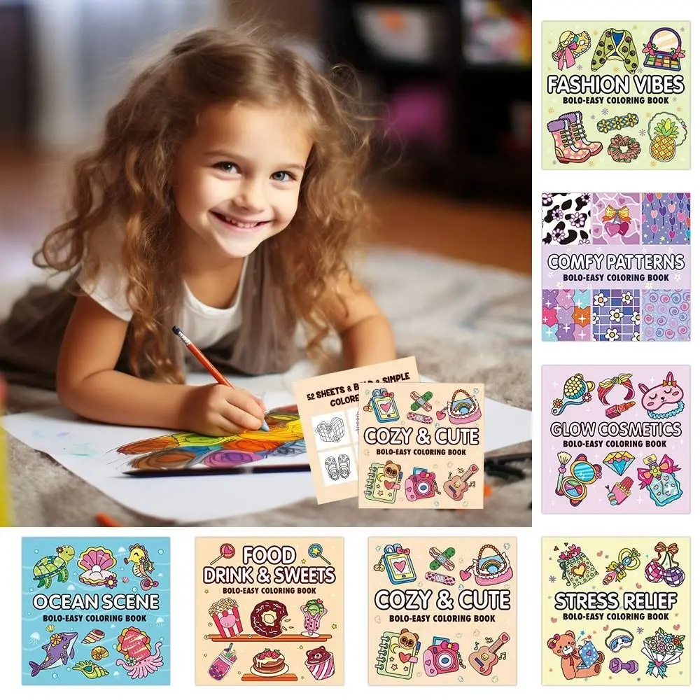 Cute Cartoon Coloring Book Stress Relief Educational Graffiti Painting Book Painting Gift Paperback for Adults And Teens