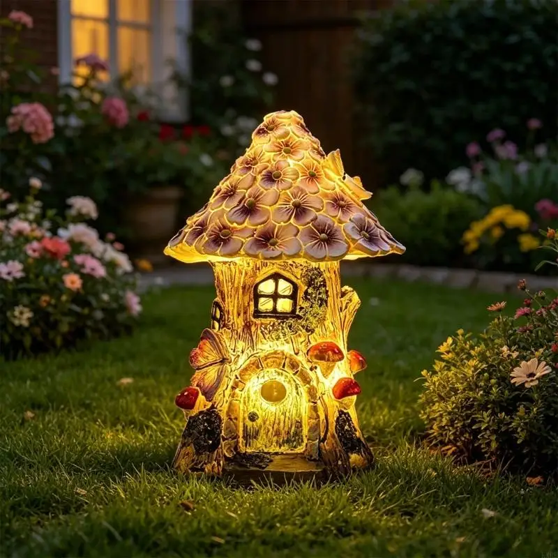 Solar Outdoor gardenlamp With Automatic Function produced Of Durable Resin For Yard Enhancement KXRE