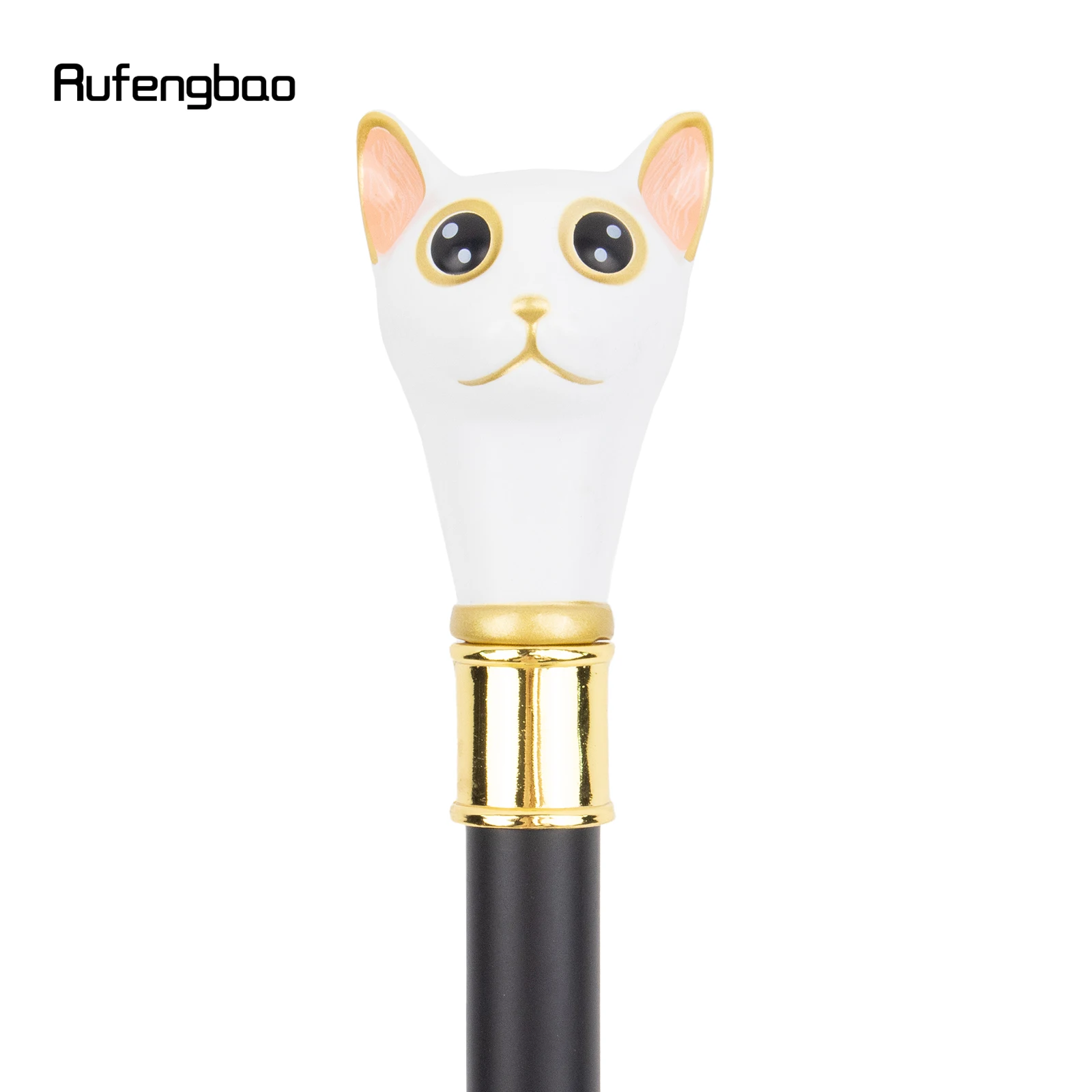 Weiß goldene Katze Gentleman Kätzchen Single Joint Gehstock dekorative Party modische Gehstock Halloween Crosier 93cm