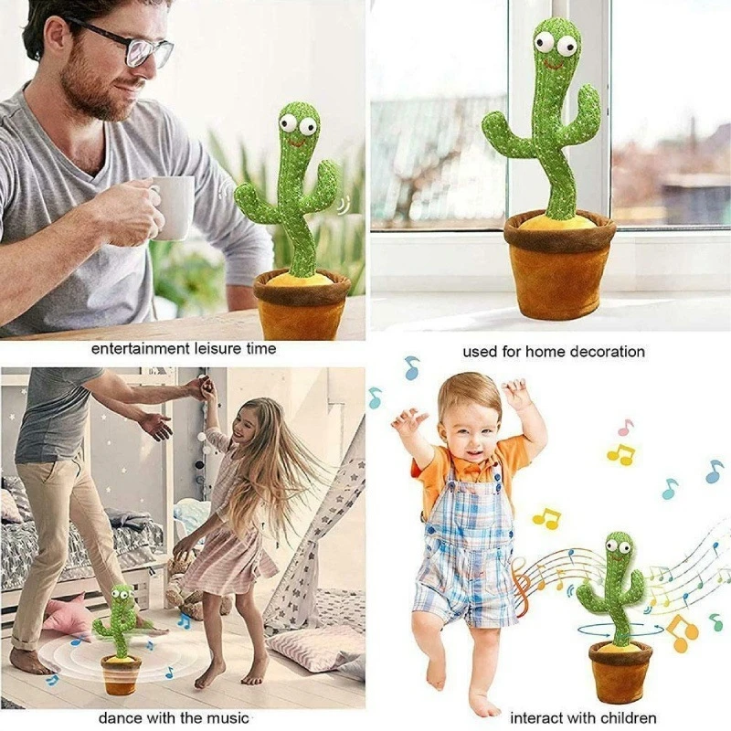 

32cm Dancing Cactus Plush Toy Can Sing Speak Dance Twist Cactus Dancing Cactus Birthday Gift Box Toy English Version New 2025