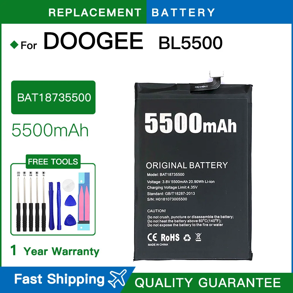 

Brand new New BAT18735500 Replacement Battery For DOOGEE S86 Pro S97 Pro BL5500 Mobile Phone