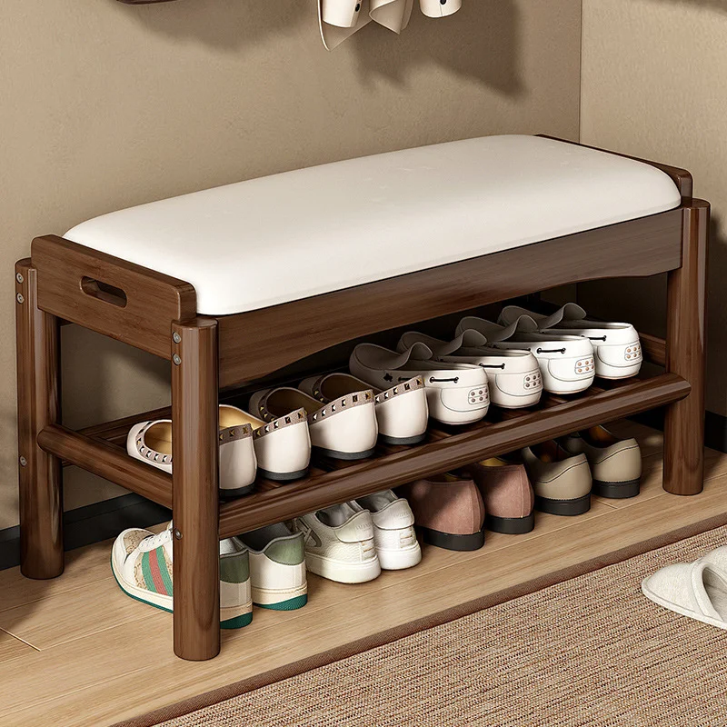 

Shoe changing stool, home entrance shoe rack, can sit, in door shoe stool, solid wood shoe cabinet, living room entrance storage
