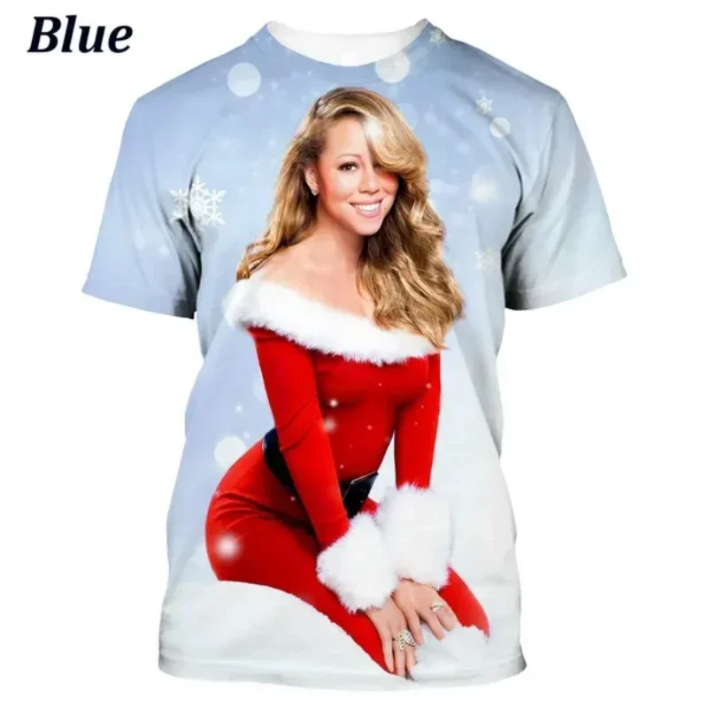 New Female Singer Mariah Carey 3D Printed T-shirt Summer Men Clothing Casual Oversized T Shirt Fashion Harajuku Round Neck Tops