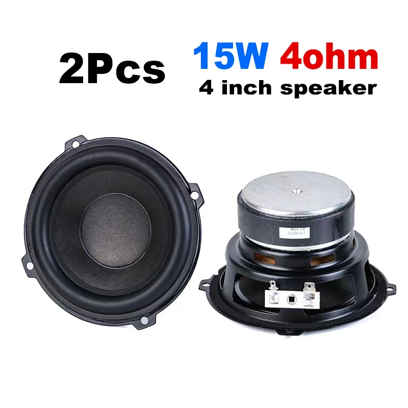 2x 4Inch 4Ohm 15W Woofer Speaker Heavy Bass Audio SubWoofer Audiophile DIY Hifi Home Theater System Louderspeaker 20mm Coil