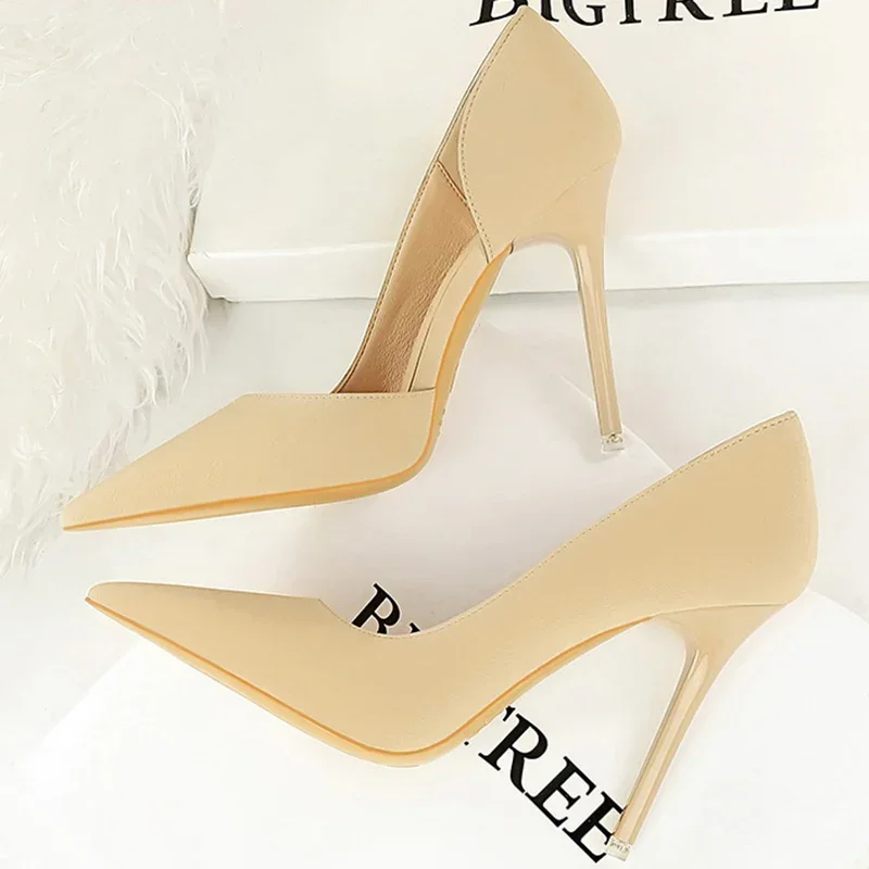 2025 New Women 11cm High Heels Wine Green Pumps Plus Size 34-43 Stripper Evening Orange Heels Lady Wedding Bridal Scarpins Shoes