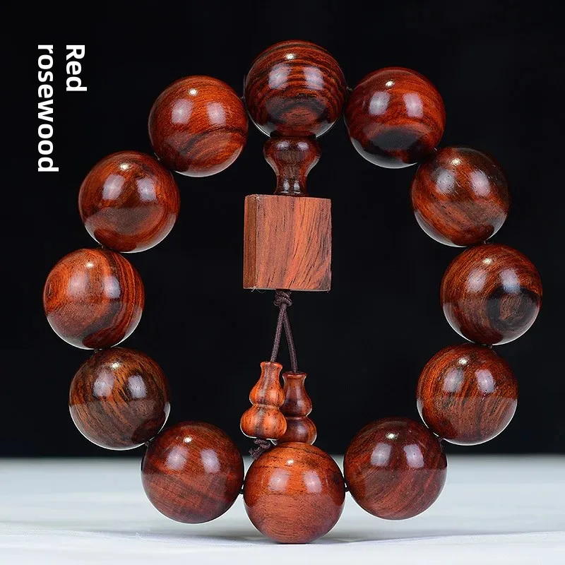 الملونة خشب الورد يده سوار لاوس خشب الورد الرجال سوار الخشب الأحمر سبحة صلاة ديكور المنزل مجوهرات اكسسوارات #2