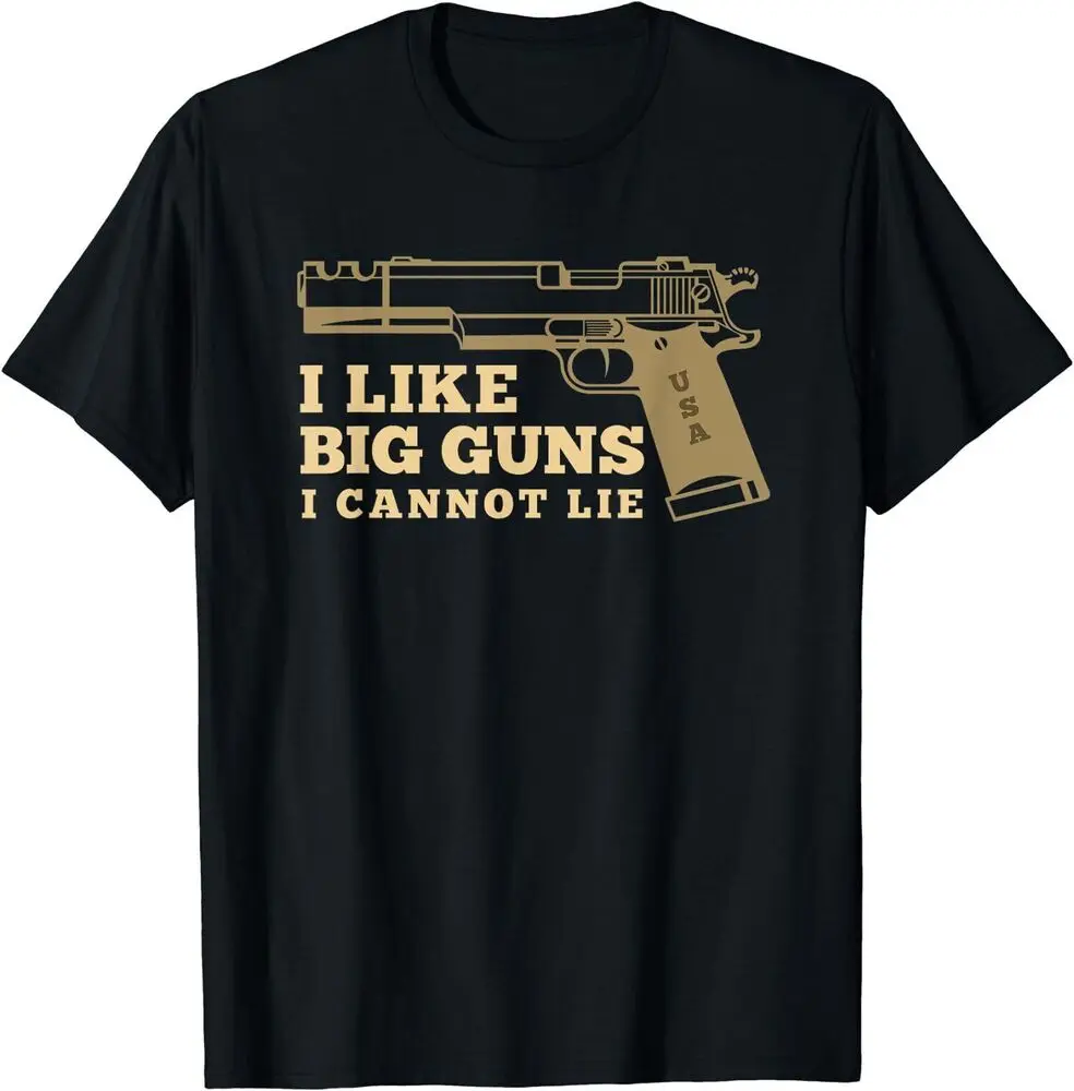 Firearms I Like Big Guns I Cannot Lie Funny T-Shirt  Cotton Luxury brand vintage oversized