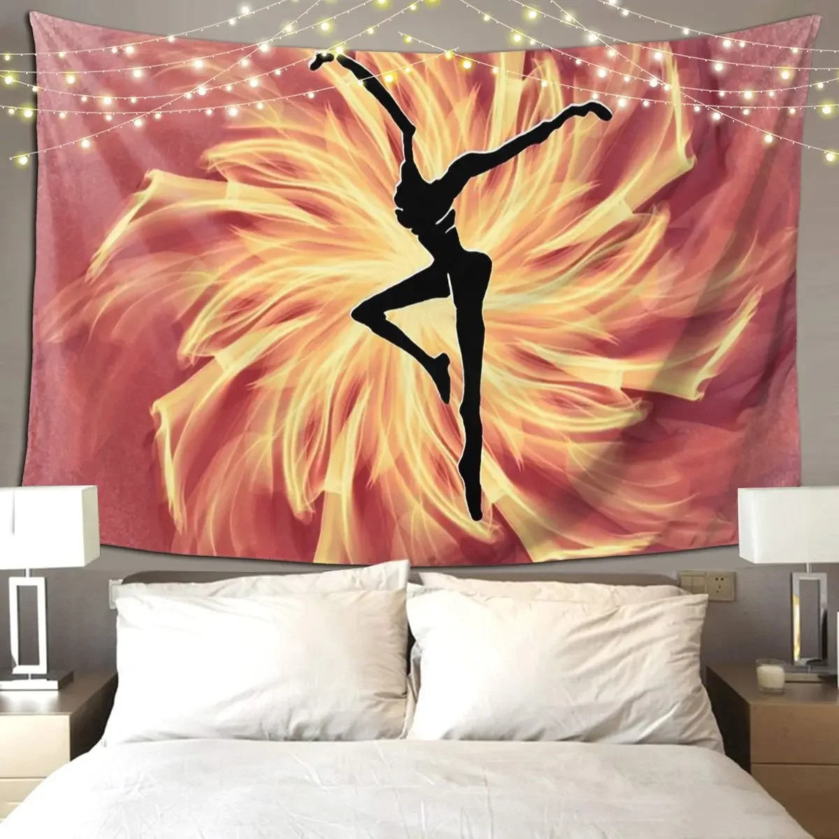 Dmb Fire Danc Tapestry Art Wall Hanging Aesthetic Home Decoration Tapestries for Living Room Bedroom Dorm Room