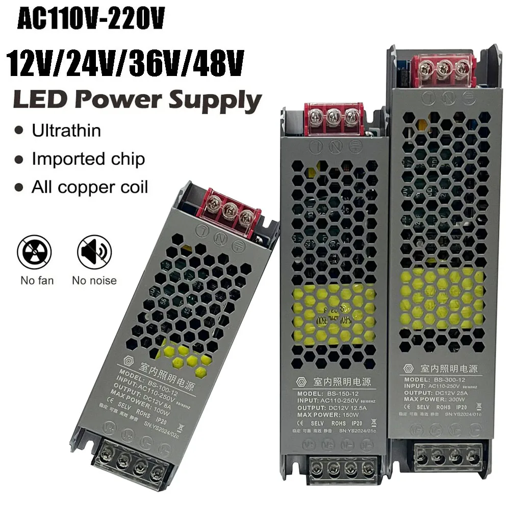 Zasilacz impulsowy transformator światła zasilacza AC110V 220V do DC 12V 24V 36V 48V zasilacz do taśmy Led CCTV