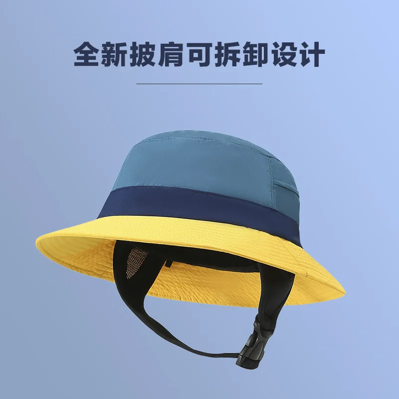 Sun Protection Surf Hat, Wide Brim Beach Cap for Women Spring Summer, Waterproof Fisherman Bucket Hat for Sanya Beach Photo