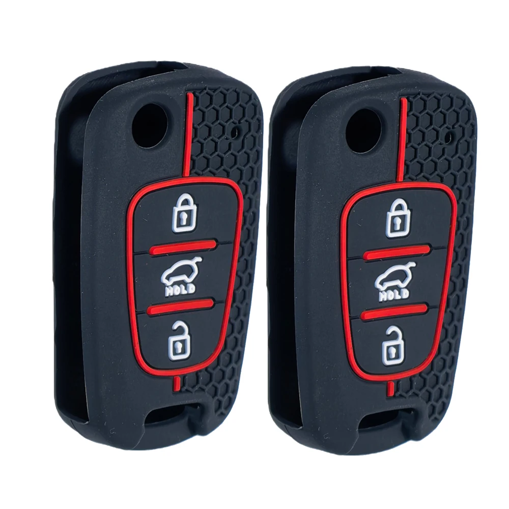 Nova capa de silicone para chave remota de carro, capa flip para kia rio k2 k5 sportage sorento para hyundai i20 i30 i35 ix20 ix35 solaris verna