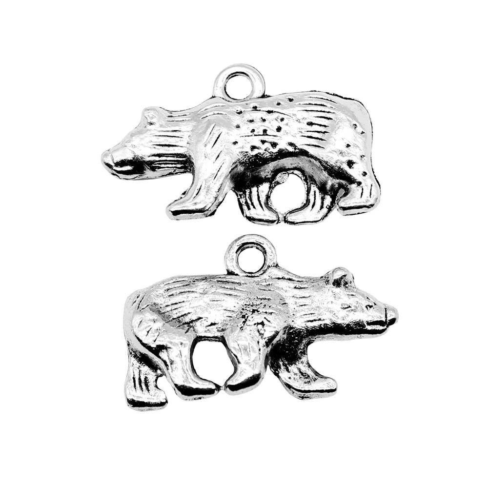 

10pcs 24x15mm Alloy metal cute bear design pendants for jewelry handmade HWEF3844