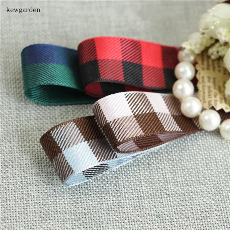 

Kewgarden 1.5" 40mm Plaid Ribbons Handmade Tape DIY Bow Brooch Accessories Packing Grid Riband 10 Yards