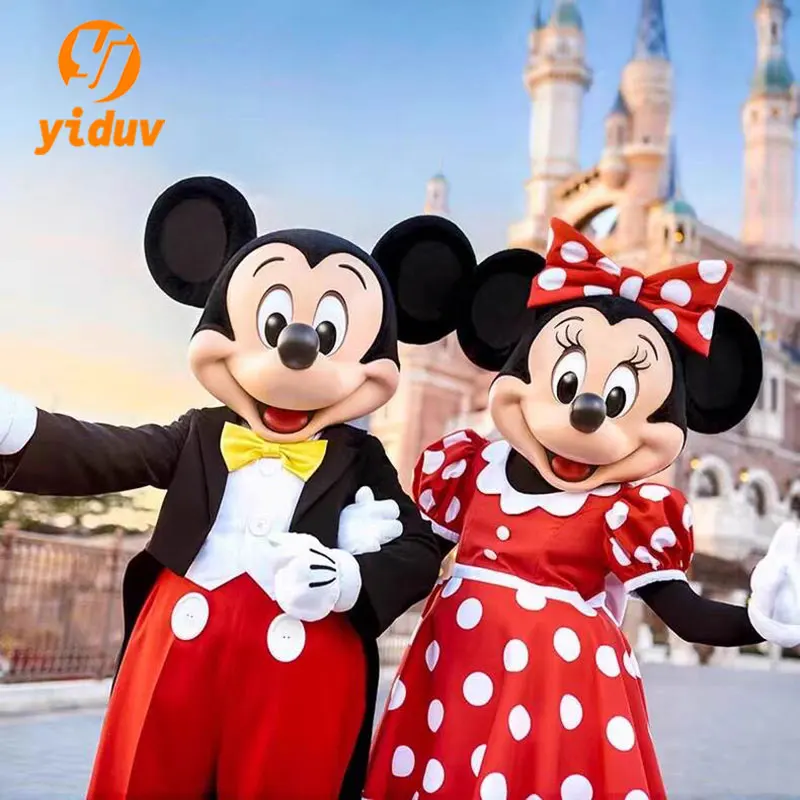 Disney Mickey Minnie Mouse Mascot Costume Cartoon Characters Advertising Event Party Cosplay Dress Suit Animal Carnival Props