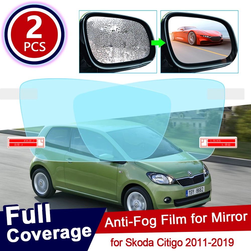 for Skoda Citigo 2011~2019 Full Cover Anti Fog Film Rearview Mirror Rainproof Anti-Fog Films Clean Car Accessories 2017 2018