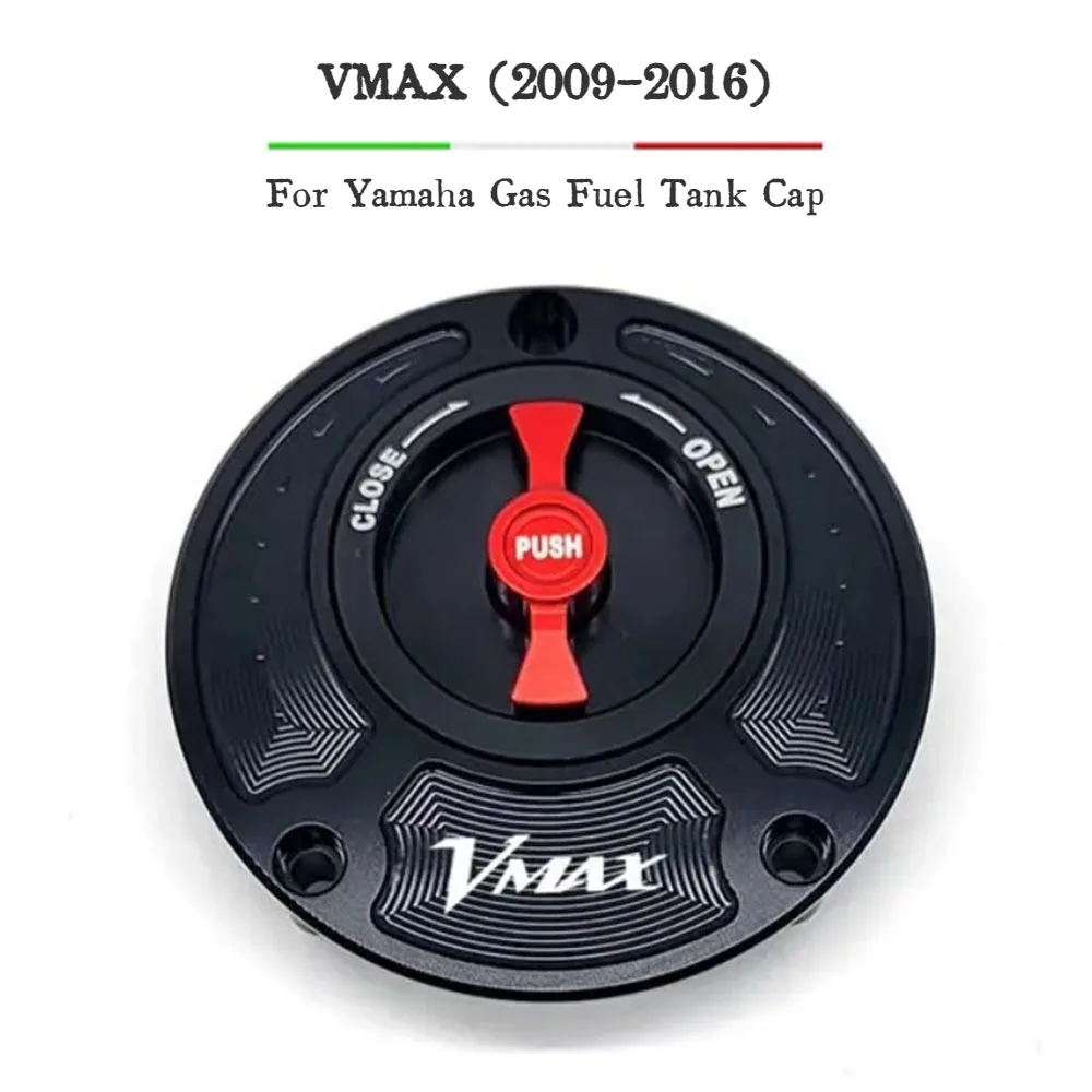 For Yamaha V-max VMAX 2009 2010 2011 2012 2013 2014 2015 2016 CNC Fuel Gas Tank Cap Cover Aluminum Keyless