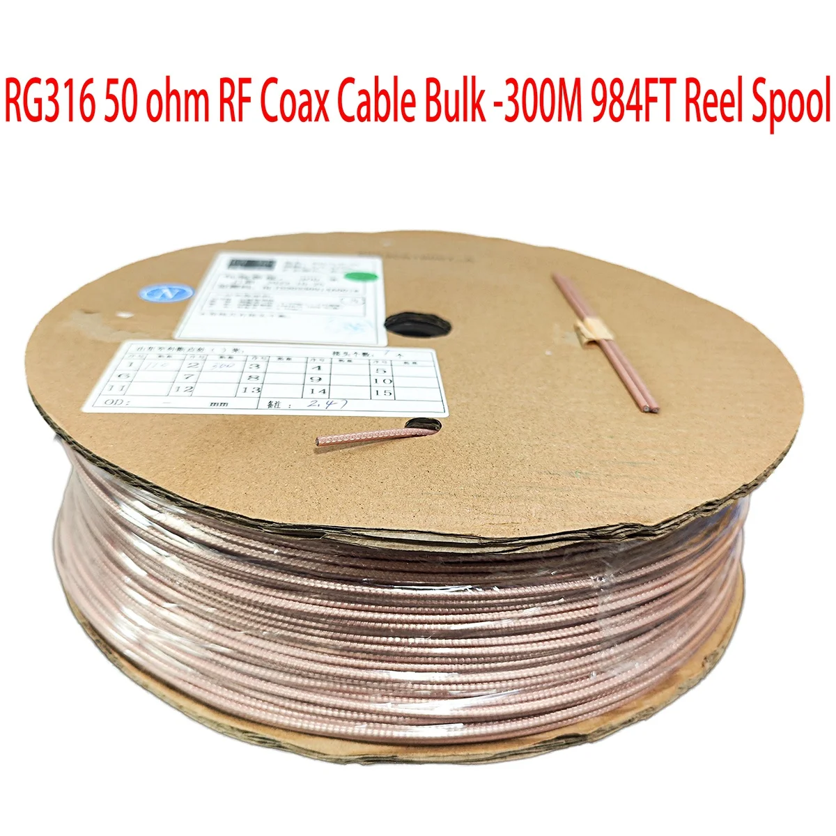 RG316 Cable PTFE High Temperature M17/113 Rf Coaxial Coax Wire 2.5mm 50 Ohm Low Loss M17/113 Shielded Pigtail