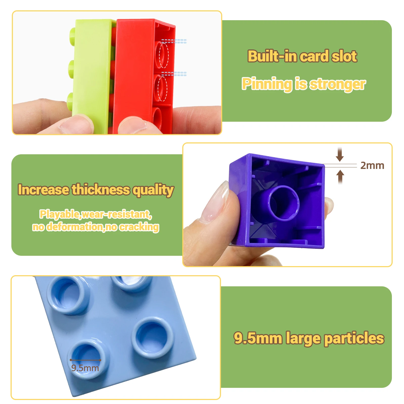 DIY Big Building Blocks Large Pegs For Toddlers Babys Classic Building Bricks Set Educational Building Toys Colorful 500g/bag